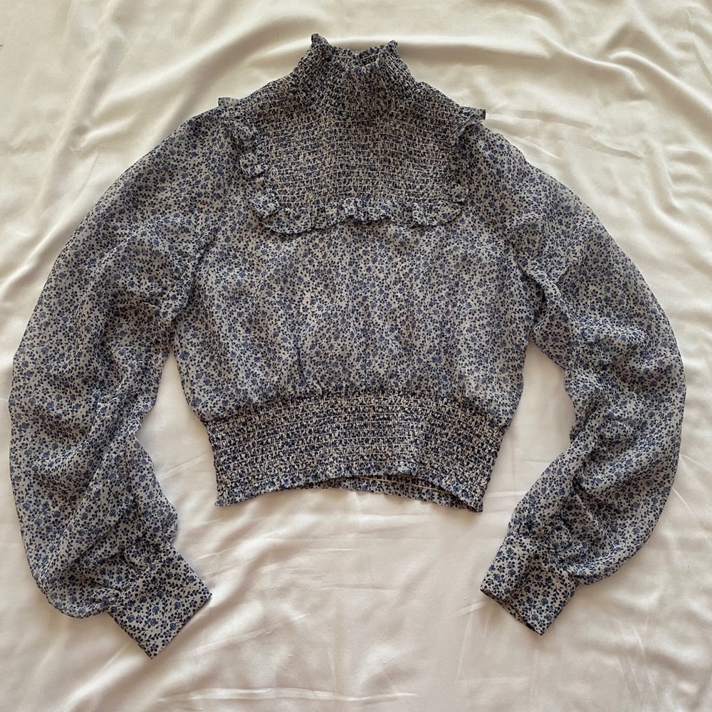 H&M Floral Long Sleeve Turtleneck Shirt